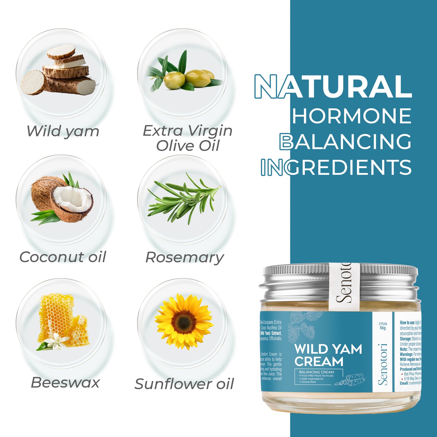 Senotori Unscent Wild Yam Cream – Menopause & PMS Relief
