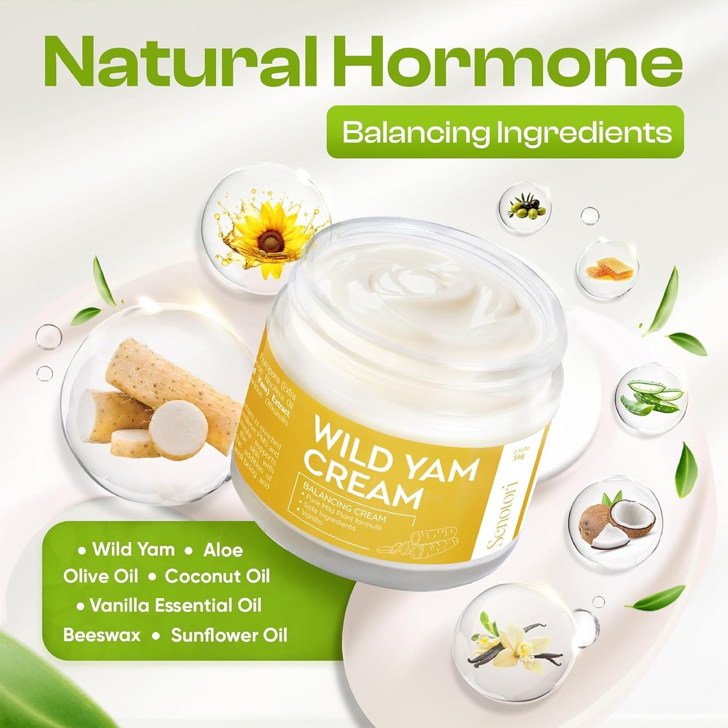 Natural Vanilla Wild Yam Cream – Menopause & PMS Relief