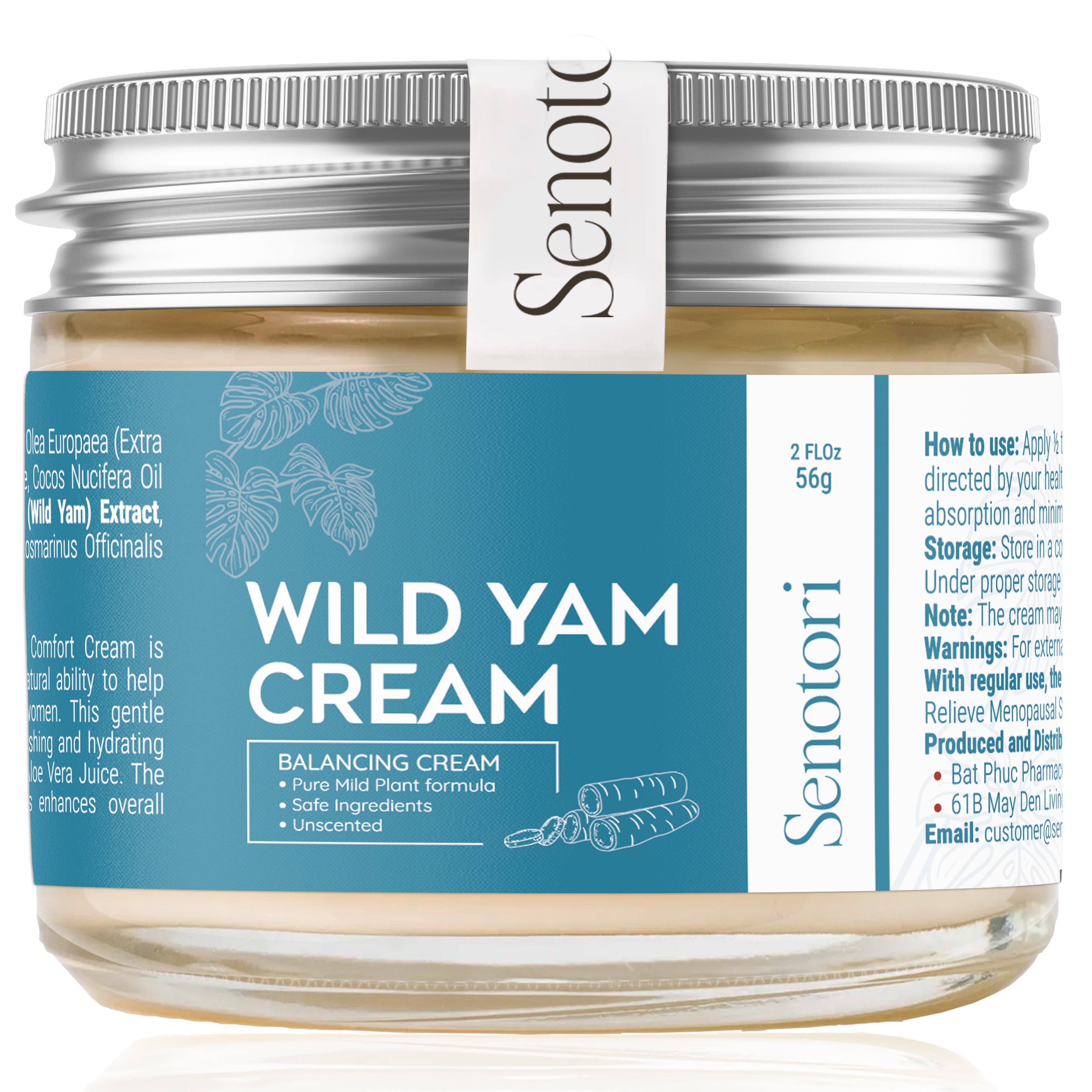 Natural Unscented Wild Yam Cream – Menopause & PMS Relief