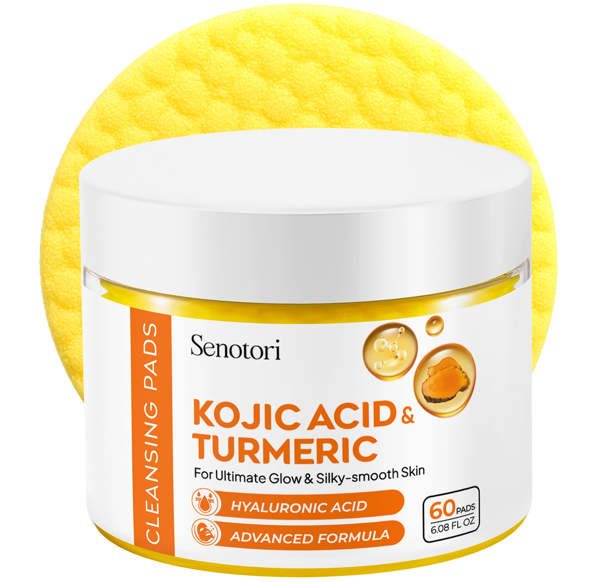 Turmeric Kojic Acid Cleansing Pads for Dull Skin & Dark Spot Correction